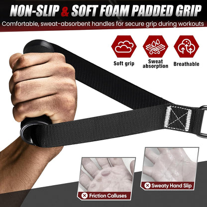 Resistance Bands, Exercise Bands for Working Out, Workout Bands Men, Fitness Band with Handle, Door Anchor, Home Gym Equipment for Musle Training, Physical Therapy, Strength Training, Shape Body